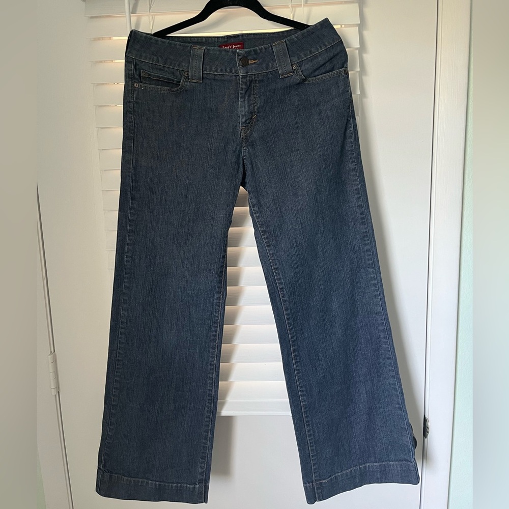 WOMENS Levi's Genuinely Crafted Five Pocket Wide Leg 545 DENIM JEANS SIZE 12 M